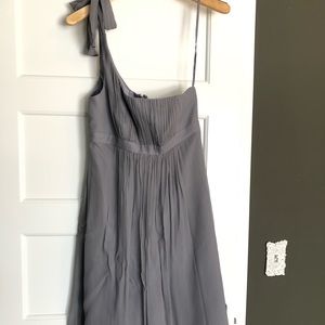 Melissa Sweet one shoulder Bridesmaid dress, Grey